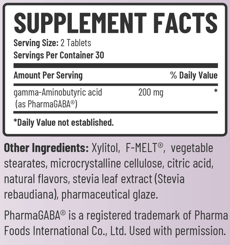 GABA Chews supplement facts